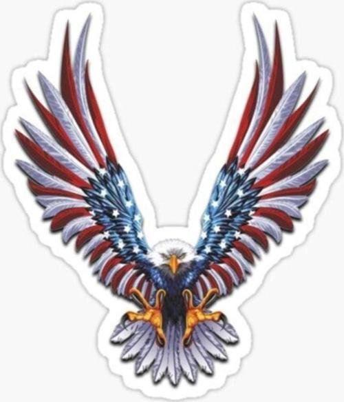 Araba Kartal Sticker Yapıştırması Etiket Amerikan Bayrağı 17cm A3