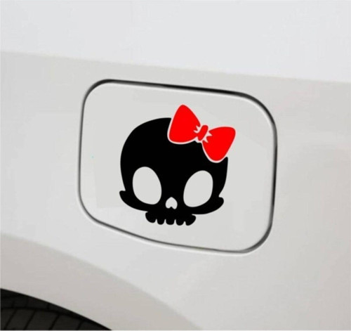 Araba Depo Kapağı Sticker Kuru Kafa Oto Sticker 2 Adet