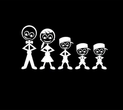 Aile Sticker Arka Cam 3 Erkek Çocuk Sticker Yapıştırma