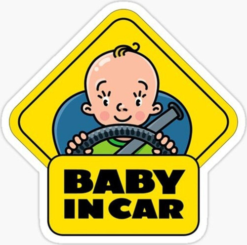Arabada Bebek Var Sticker oto Yapıştırma Etiket 18cm MD28