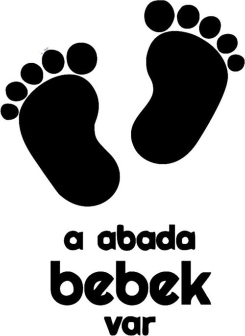 Arabada Bebek Var Sticker Yapıştırma 17 cm