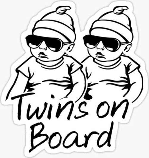 Arabada İkiz var Twins On Board Sticker Yapıştırma 19CM md17