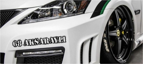 Aksaraylı 68 Plaka Araba Oto Sticker Yapıştırma 2 Adet
