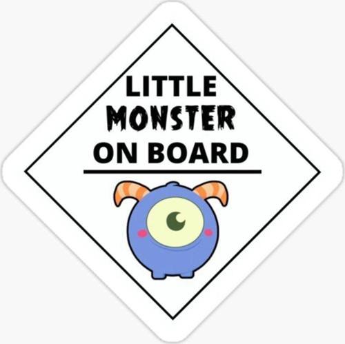 Arabada Küçük Canavar var Araç Sticker Etiket 19CM