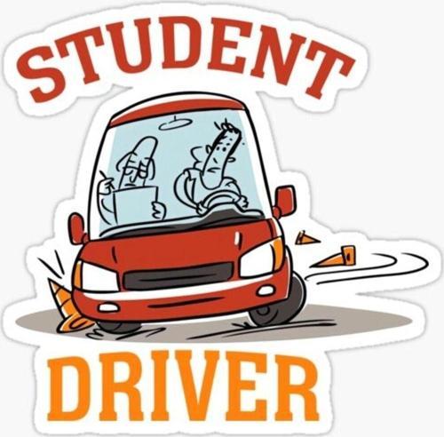 Arabada Öğrenci Şöför var Sticker Yapıştırma 19CM md1