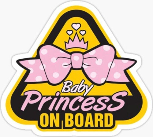 Arabada Prenses Bebek Var Sticker oto Etiket 18cm MD13