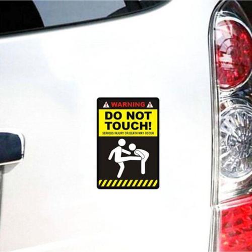 Arabama Dokunma Canın Yanabilir Uyarı Komik Sticker 3 Adet C