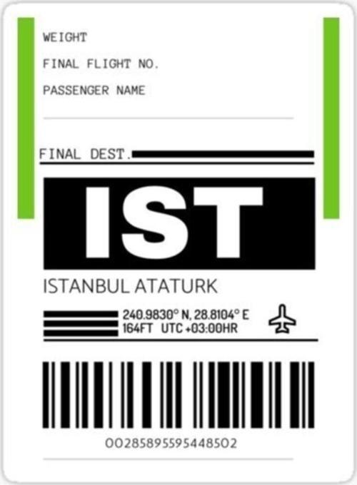 Atatürk Havalimanı Sticker Yapıştırması 14 cm 2 Adet