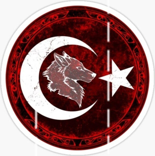 Ay Yıldız Ve Kurt Araba Oto Sticker Etiket Yapıştırma 18cm