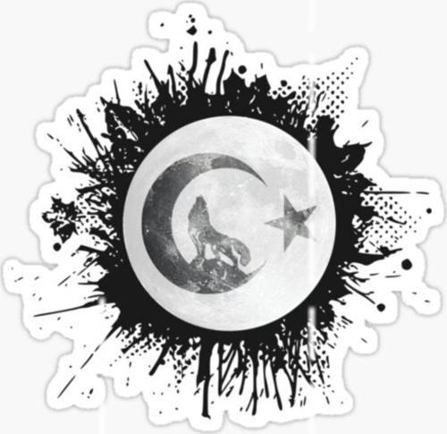 Ay Yıldız Ve Kurt Araba Sticker Etiket Yapıştırma 18cm