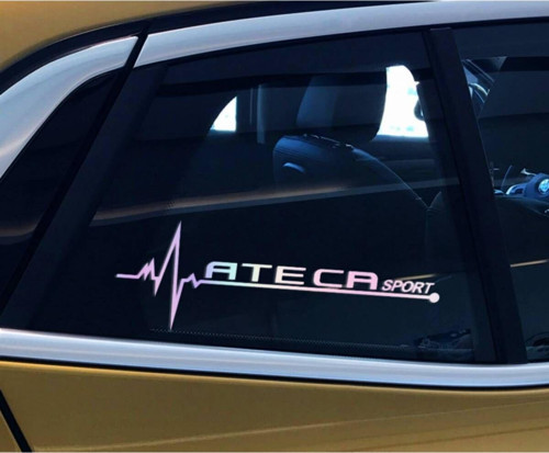 Ateca Yan Cam Sticker Oto Kapı 20 Cm X 7 Cm Hologram c82