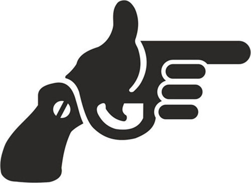 Ateş Etme Siyah Renk Sticker 15cm 2 Adet