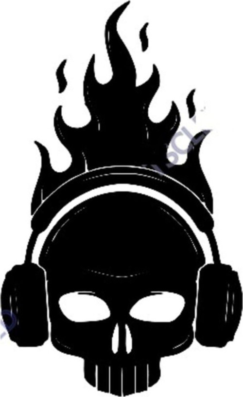 Ateş Kuru Kafa Sticker Yapıştırma 17cm