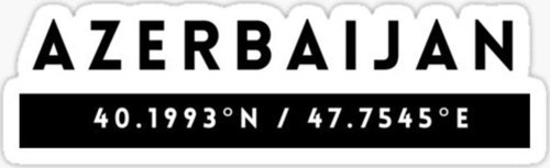 Azerbaycan Azerbaijan 17 Cm Araba Sticker Etiket MD19