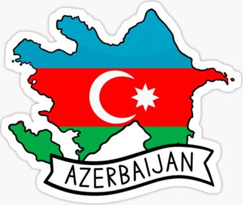 Azerbaycan Azerbaijan 17 Cm Araba Sticker Etiket MD21