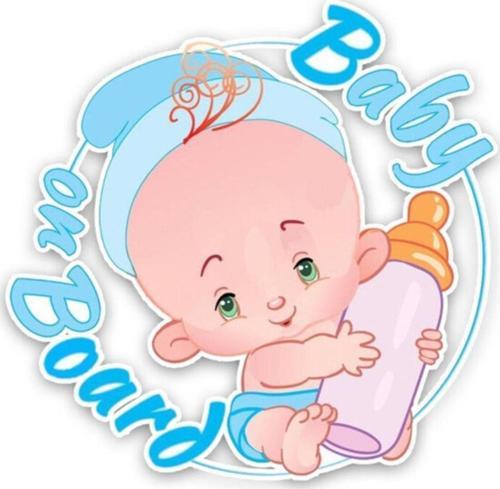 Arabada Bebek Var 18cm Etiket Yapıştırma