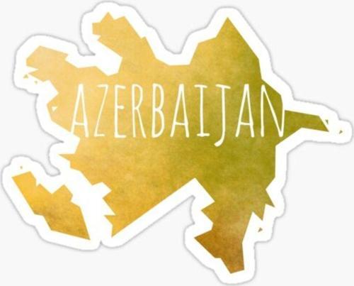 Azerbaycan Azerbaijan 18 Cm Araba Arka Cam Sticker MD4
