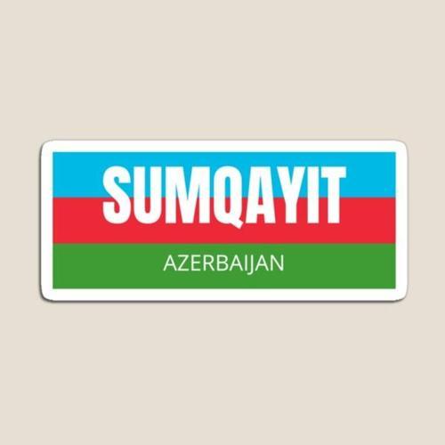 Azerbaycan Sumqayit Araba Sticker Etiket 17 Cm