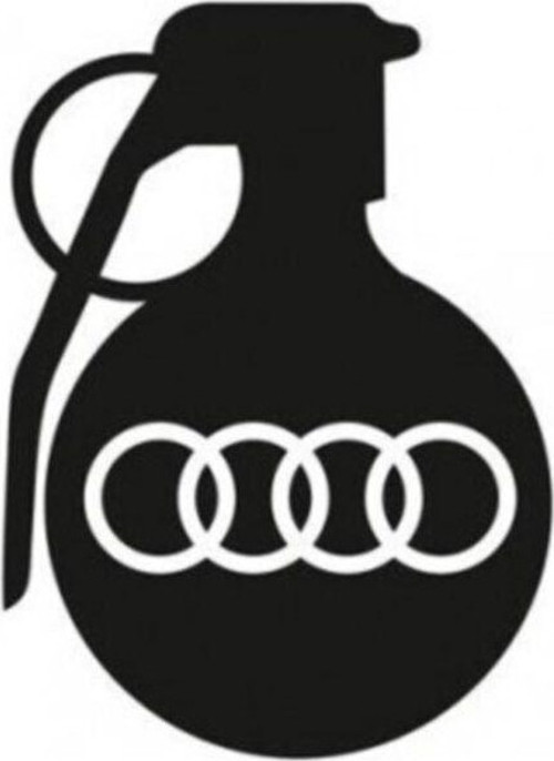 Audi Araba Komik El Bombası Sticker Yapıştırma