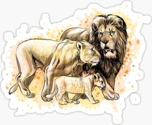 Aslan Ailesi Araba Oto Sticker Yapıştırma Etiket 17cm Q3