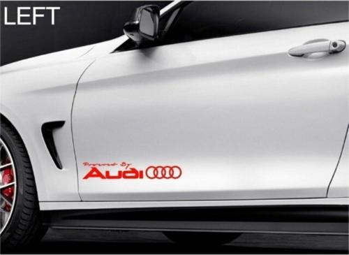 Audi Powered Yan Kapı Modifiye Sticker Oto Yapıştırma 2 Ad