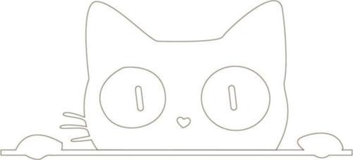 Bagajdan Bakan Kedi Sticker Etiket Beyaz