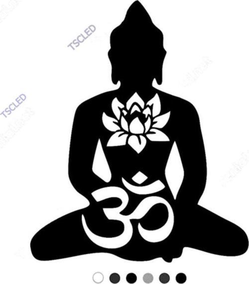 Aum Işareti Ve Yoga Miti Sticker Yapıştırma 15cm