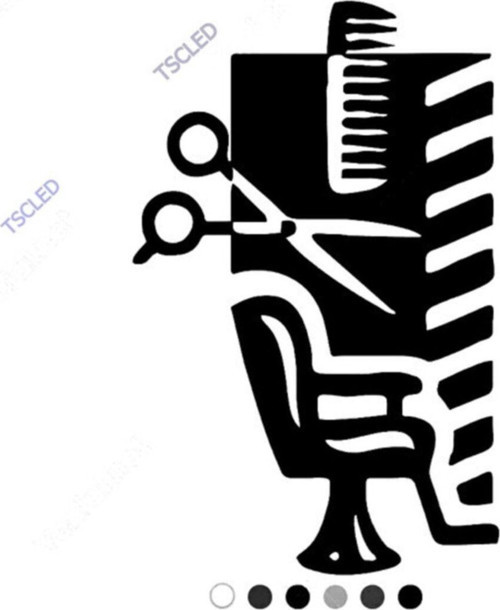 Berber Koltuğu Makas Tarak Etiket Sticker 17cm