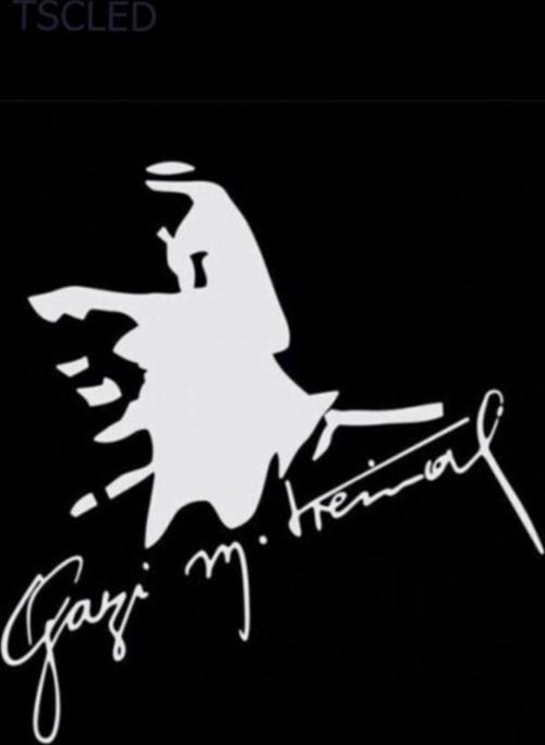 Beyaz Atatürk Araba Sticker Yapıştırma