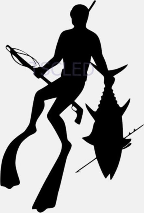 Balıkçılık Dalış Mızrak Ağırlık Şnorkel Araba Sticker