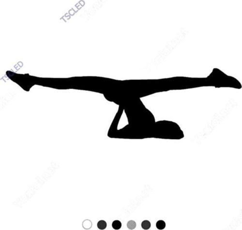 Başı Üzerinde Duran Sporcu Kadın Sticker 17cm