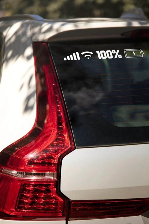 Batarya Wifi Icon Araba Motorsikler Sticker 29cmx5 cm