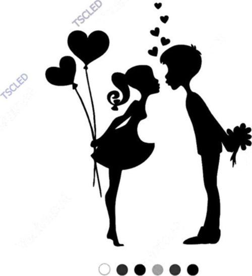 Birbirine Sürpriz Yapan Sevgililer Sticker Yapıştırma 17cm