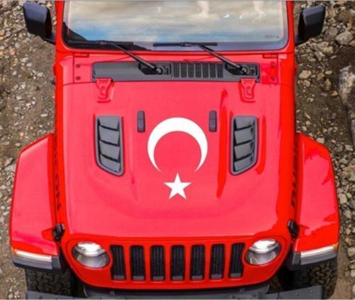 Ay Yıldız Bayrak Sticker yapıştırma