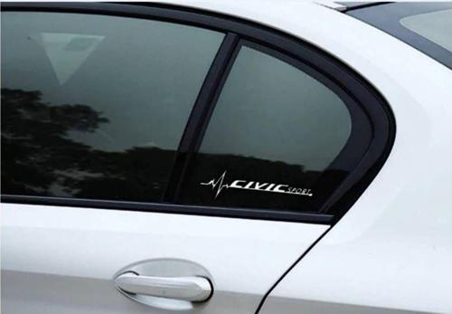 Civic Yan Cam Sticker Oto Kapı Çıkartma Tuning oto 20 cm x 7 cm yazı 190