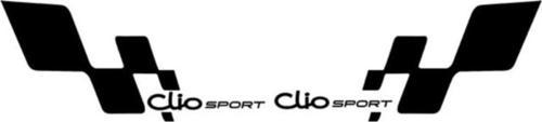 Clio Sport Racing Yan Kapı Bayraklı Desenli Sticker Yapıştıma