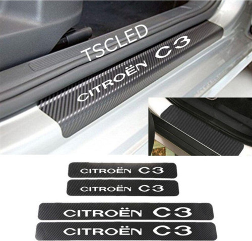 Citroen C2 Karbon Kapı Eşiği Koruma Sticker Yapıştırma (4lu Set)