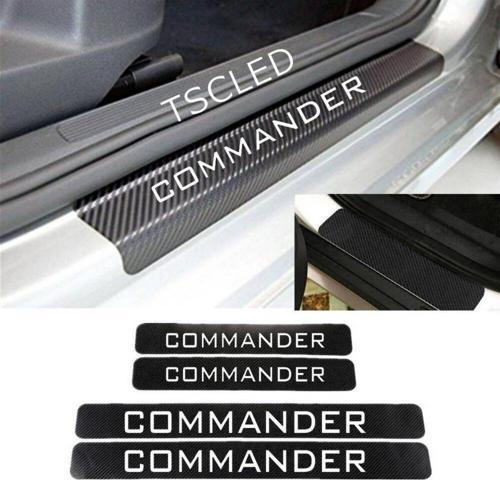 Commander Karbon Kapı Eşiği Kaplama Sticker 4 lu Set zz93