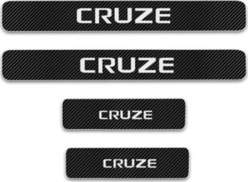 Chevrolet Cruze Carbon Fiber Kapı Eşiği Yazısı Sticker 4adet 50cm
