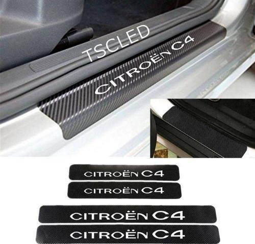 C4 Karbon Kapı Eşiği Kaplama Sticker Yapıştırma 4 lu Set zz20