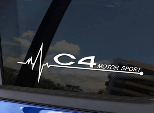 C4 Yan Cam Sticker Oto Kapı Çıkartma Tuning oto 20 cm x 7 cm yazı 69