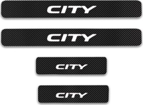 City Carbon Fiber Kapı Eşiği Yazısı Sticker Boya Koruma