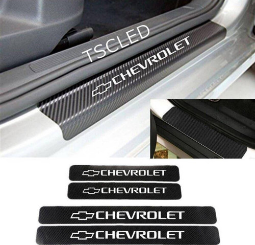 Chevrolet Karbon Kapı Eşiği Kaplama Sticker Yapıştırma 4 lu Set zz11