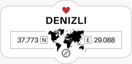 Denizli Gps Harita Sticker Oto Araba Yapıştırma 17cm