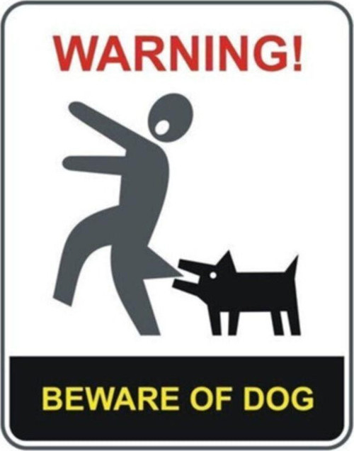 Dikkat Köpekler Uyarı Araba Sticker 18cm