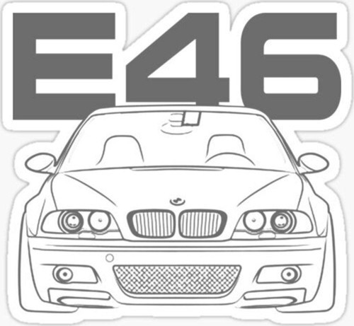 E46 Profil 2 Resmi Cam Sticker Yapıştırma 16cm 2 Adet