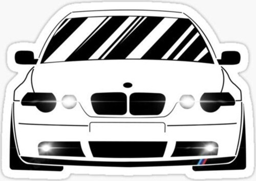 E46 Profil Resmi Cam Sticker Yapıştırma 16cm 2 Adet