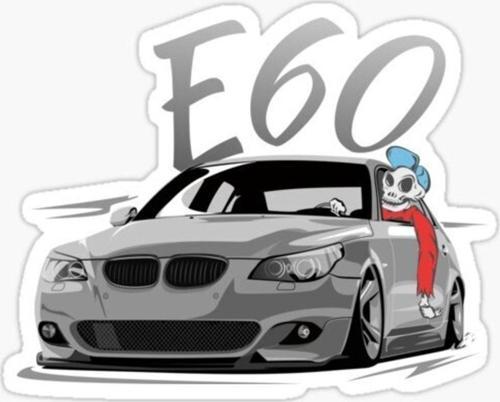 E60 Araba Resmi Cam Sticker Yapıştırma 16cm 2 Adet