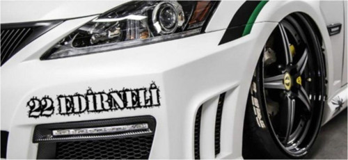 Edirneli 22 Plaka Araba Oto Sticker Yapıştırma 2 Adet