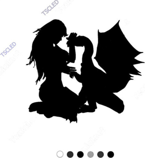 Ejderhasını Seven Kadın Sticker 18cm